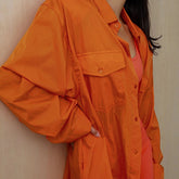 Loose Right-Angle Shoulder Stitching Long Sleeve Shirt